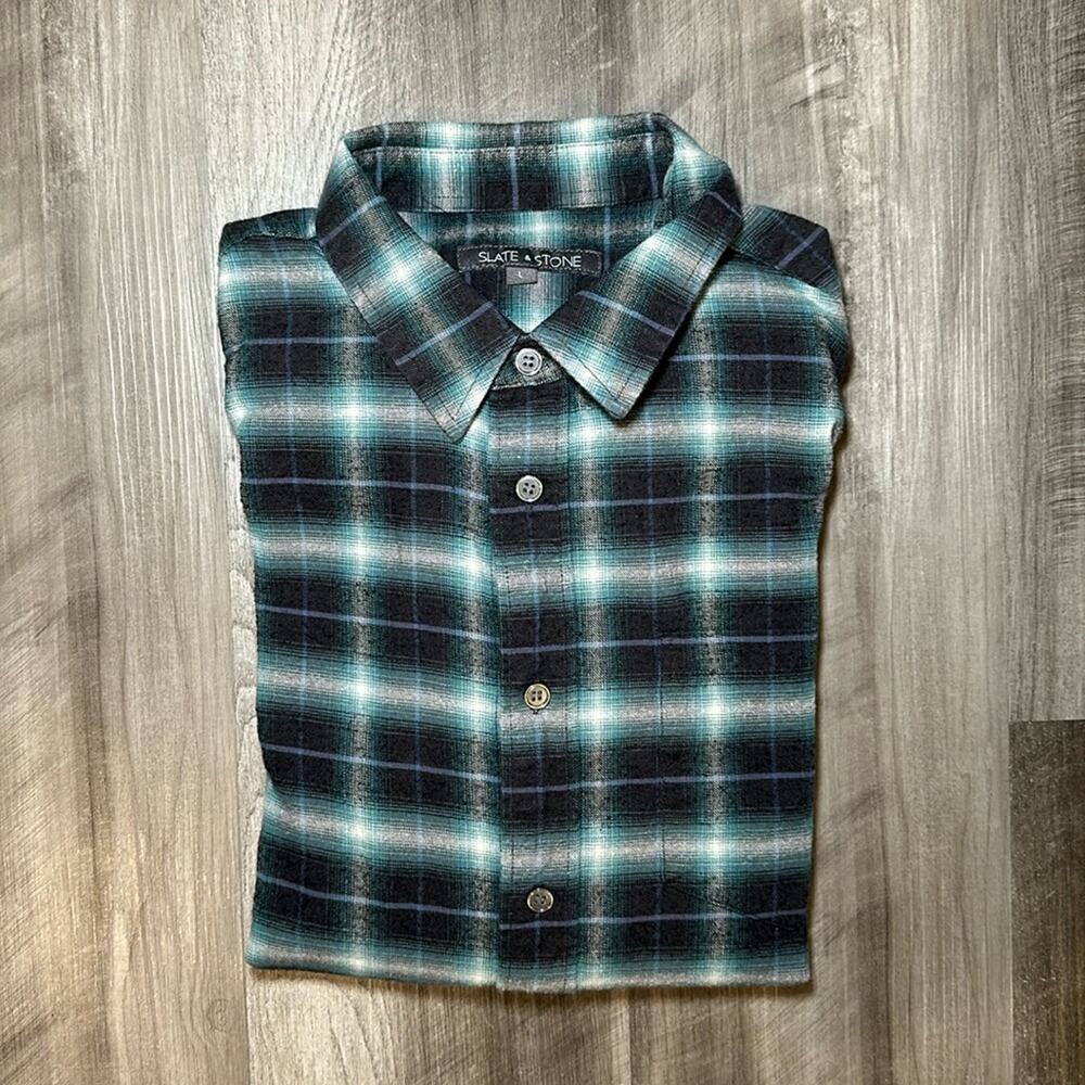 Slate and Stone Flannel Long Sleeve Button Down - Large